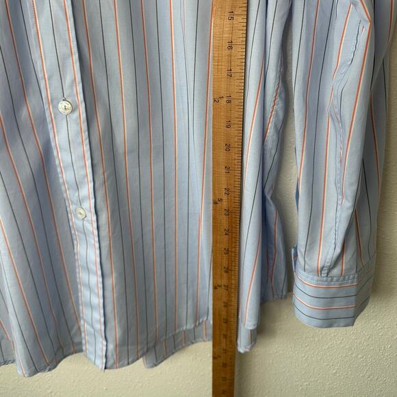 NWT Marni Camicia Organic Striped Cotton Poplin Iris Blue Collared Shirt 42 / 10 - Picture 15 of 16